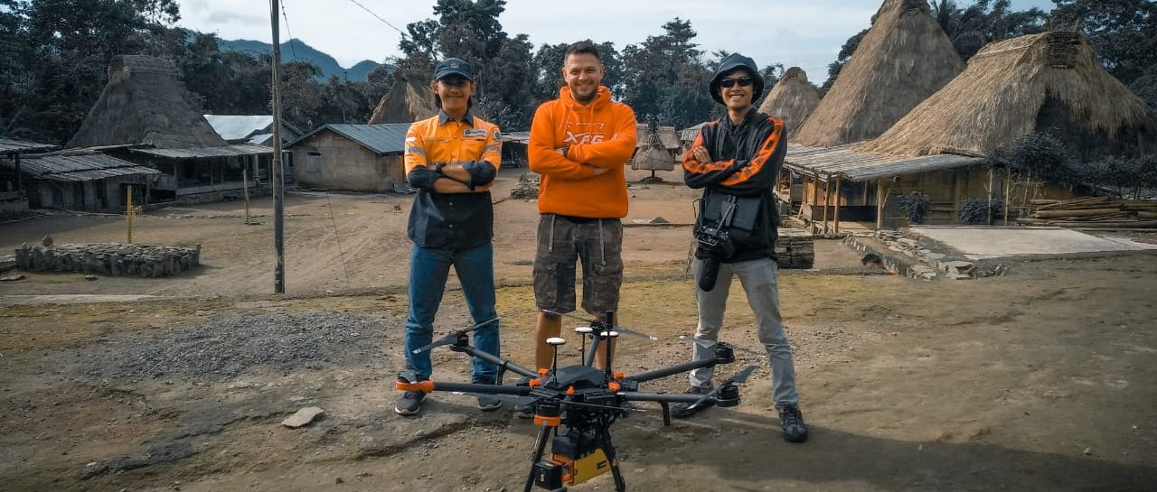 Georama field team with UAV drone for aerial mapping survey